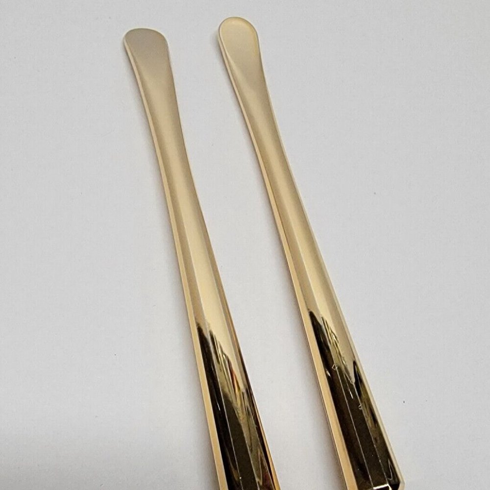 10 Pack Metal Makeup Cosmetic Spatula, Mini Spoon, Re-Nutriv, Gold Tone